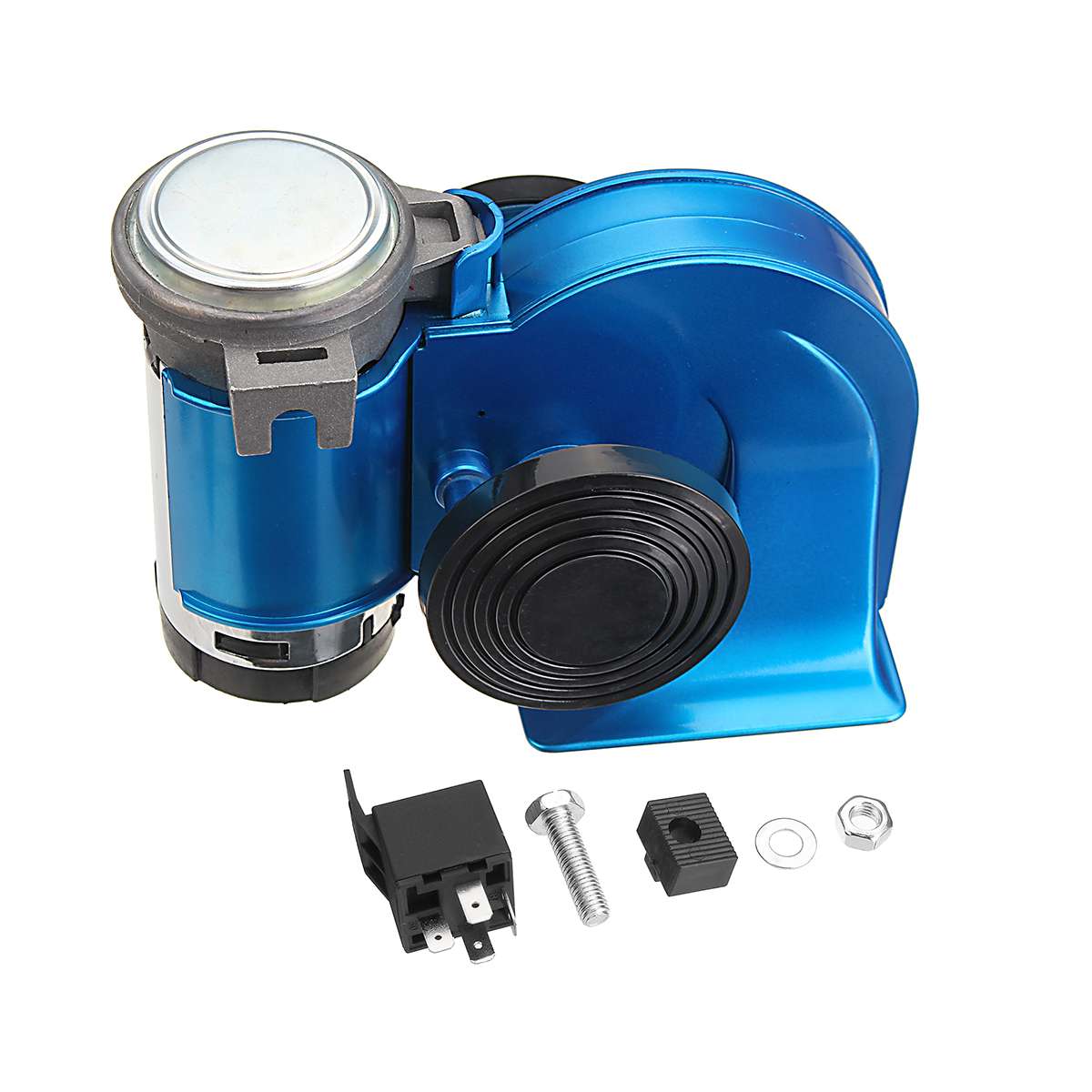 Ultra Compacte Dubbele Luchthoorn, 12V 139DB Ruwijzer Kunststof Elektronische Slak Hoorn Duurzame Luide Elektronische Slak Met Bevestigingsbeugel Voor Motorjacht Boot Waterdichte Hoes