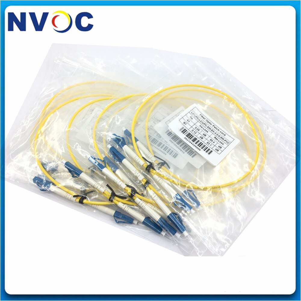 10Pcs/Lot,Single Mode,G652D,Simplex,0.5/1/1.5M,3.0mm,PVC,LC/UPC-LC/UPC Fiber Optic Patch Cord,SM SX LC UPC 0.5M Fiber Jumper