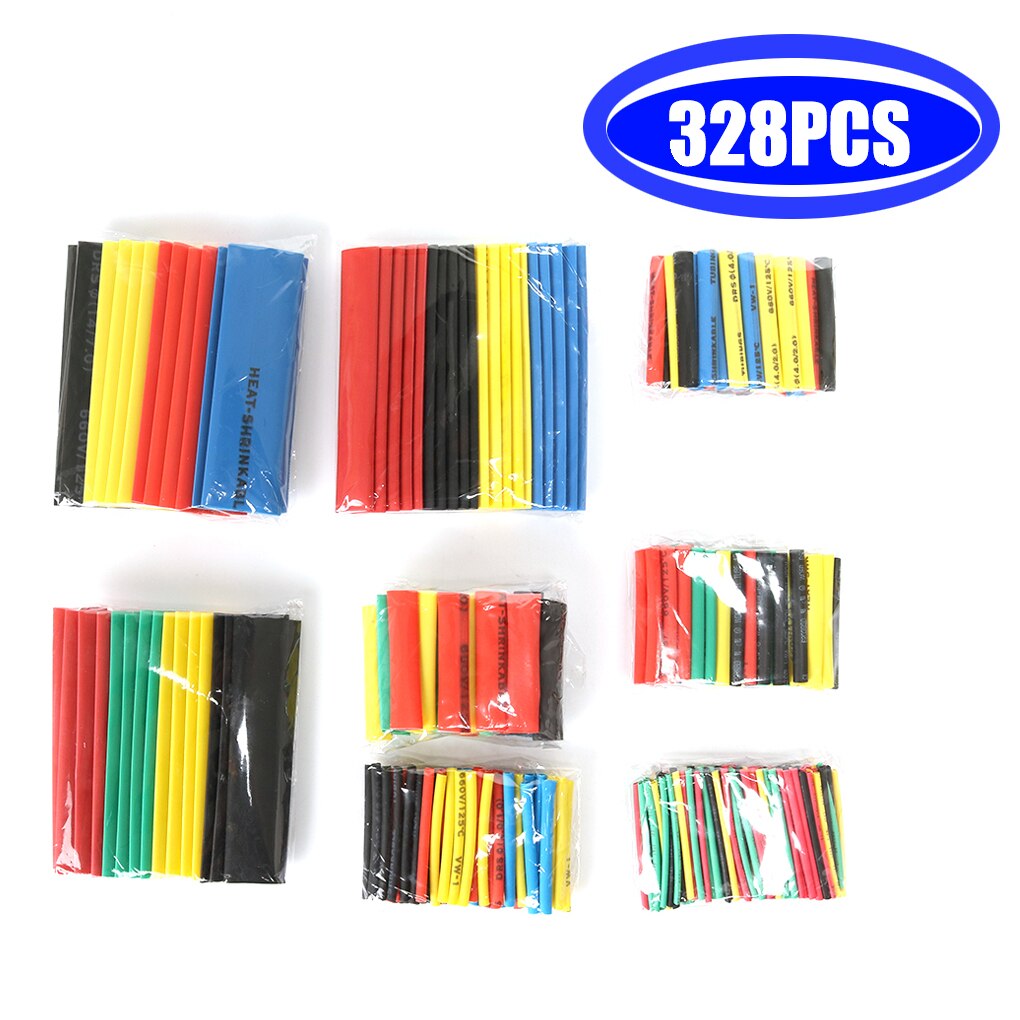 328pcs Assorted Electrical Wire Terminals Insulated Crimp Connector Spade Ring Set: 328pcs