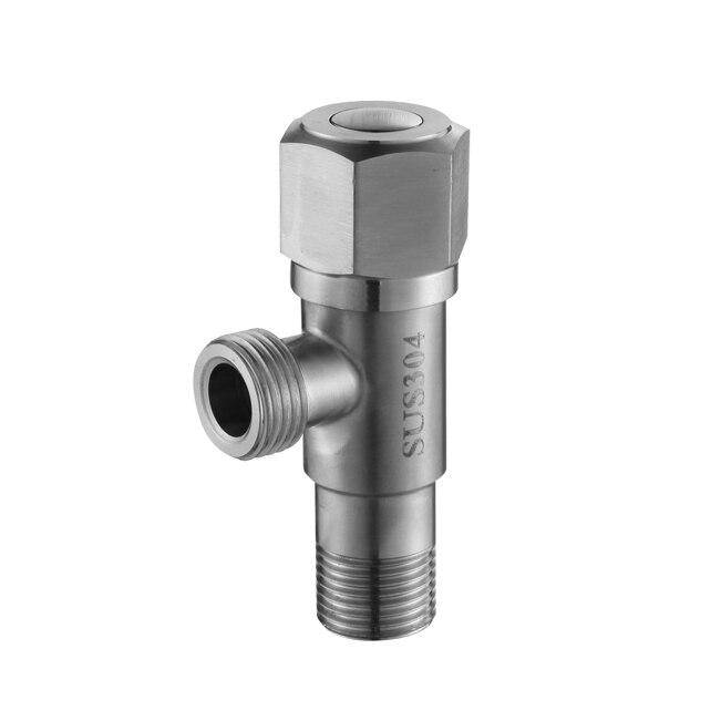 Aangle ventil ekstra lang fortykket 304 rustfritt stål trekant ventil toalett varmtvannsbereder vann bryter baderomsdeler