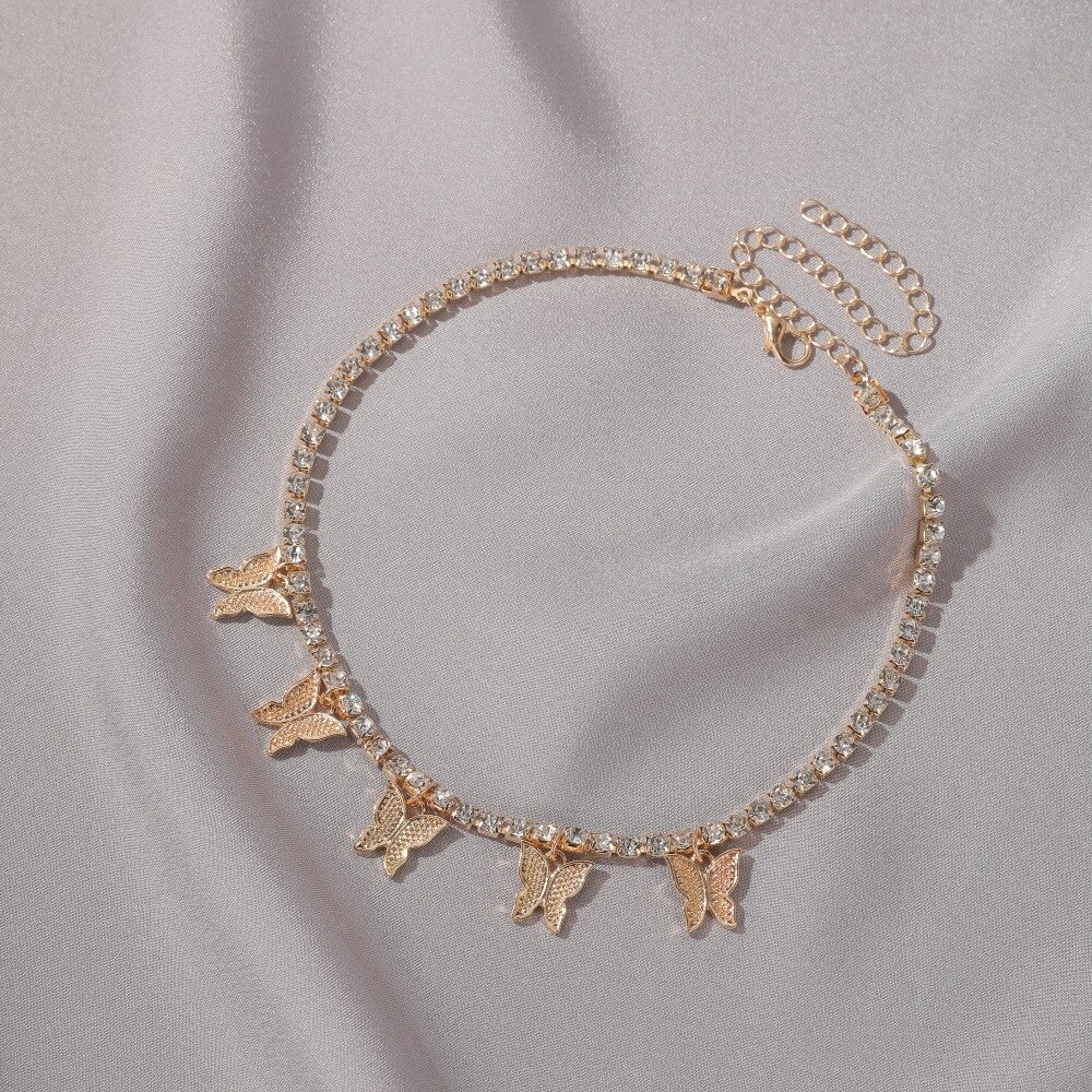 Schmetterling Halskette Tennis Kette kragen ästhetischen kpop Gothic Boho kubanisch Verknüpfung Halsband Punk Hüfte hüpfen halsketten für frauen Schmuck