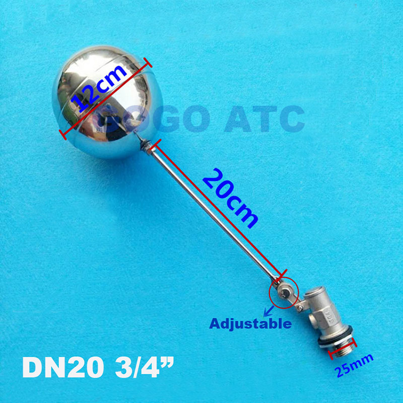 High temperature Water level controller DN15 DN20 Cold and Water Tank Float Valve 1/2" 3/4" stainless steel toilet valve