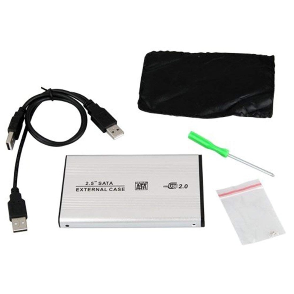 HDD Case Aluminum Alloy External Hard Drive Enclosure Mobile Hard Disk Drive SATA 2.5 Inch USB 2.0 HDD Case