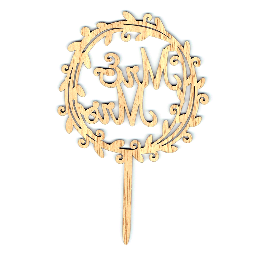 Houten Ronde Garland Mr Mrs Wedding Cakes Topper Wedding Party Cake Decor