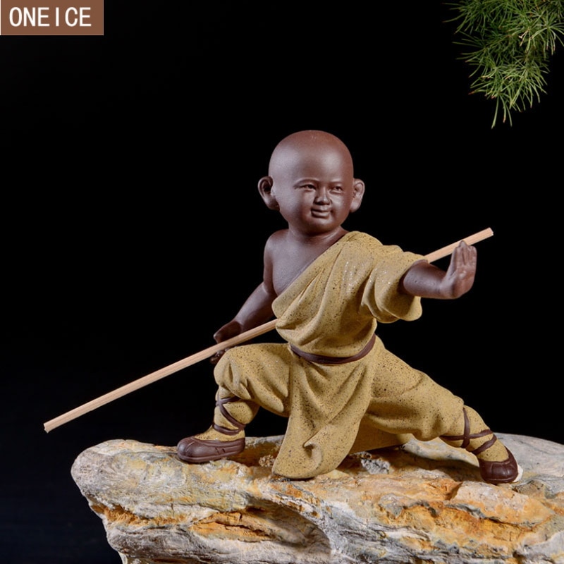 Lille munk skulptur statue keramik boligindretning håndværk kinesisk stil te sæt skulptur buddha statue bedst