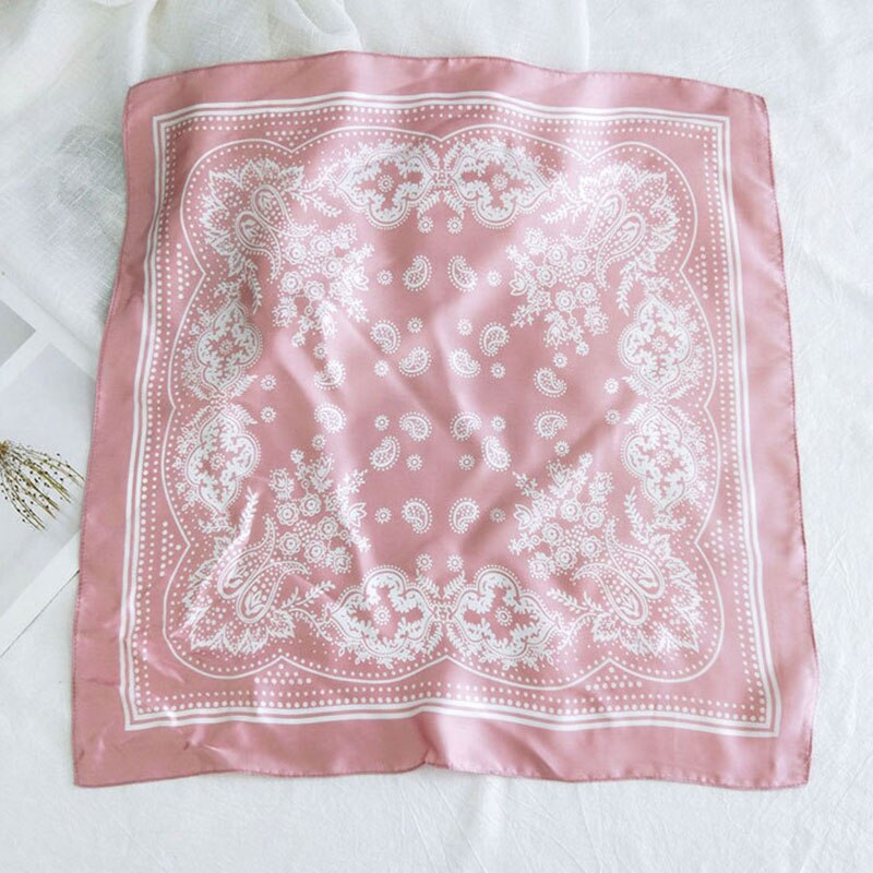 Foulard carré en soie imprimé pour femme, petit foulard de cou, bandeau pour cheveux, foulard, foulard, bandana, châle