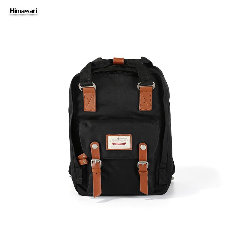 Himawari-Mochila de nailon impermeable para mujer, morral escolar de gran capacidad, bolso de viaje para ordenador portátil, no1: NO 26-Black