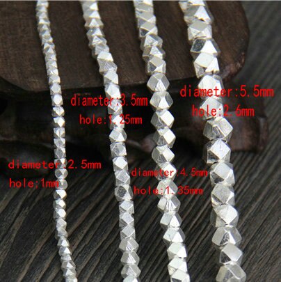 Real 925 Sterling Silver Loose Beads for DIY Fine Jewelry Necklace Bracelet Making Jewelry Findings Accessories: 5.5mm