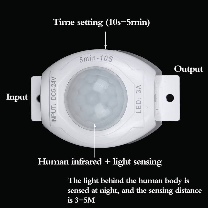 Motion Sensor Light Switch 5V 12V PIR Motion Sensor DC Movement Detector Activated Timer Automatic Switch ON OFF For LED Strip