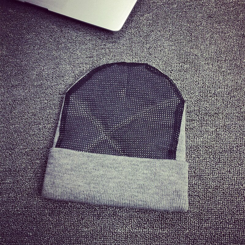 BBoy hip hop dancing Hat men's mesh hat beanies Warm Rotating beanies black hat for men: Gray