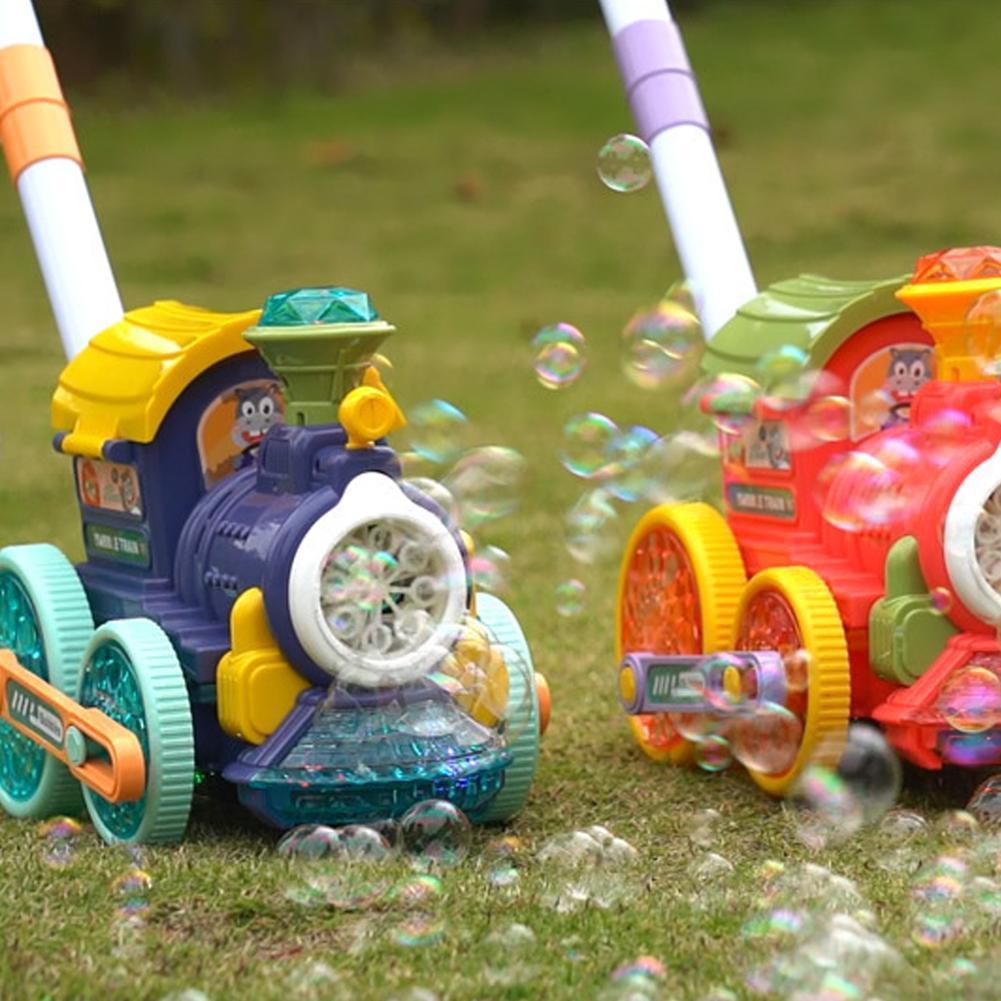 1 pz treno a spinta a mano macchina automatica a bolle a 8 fori macchina automatica per bolle che carica la macchina per soffiare bolle elettriche