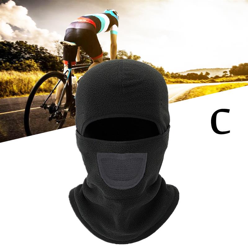 Winter Thermal Warm Bike Scarf Cycling Skiing Running Sport Training Full Face Mask Windproof Fleece Balaclava Caps Headwear: C