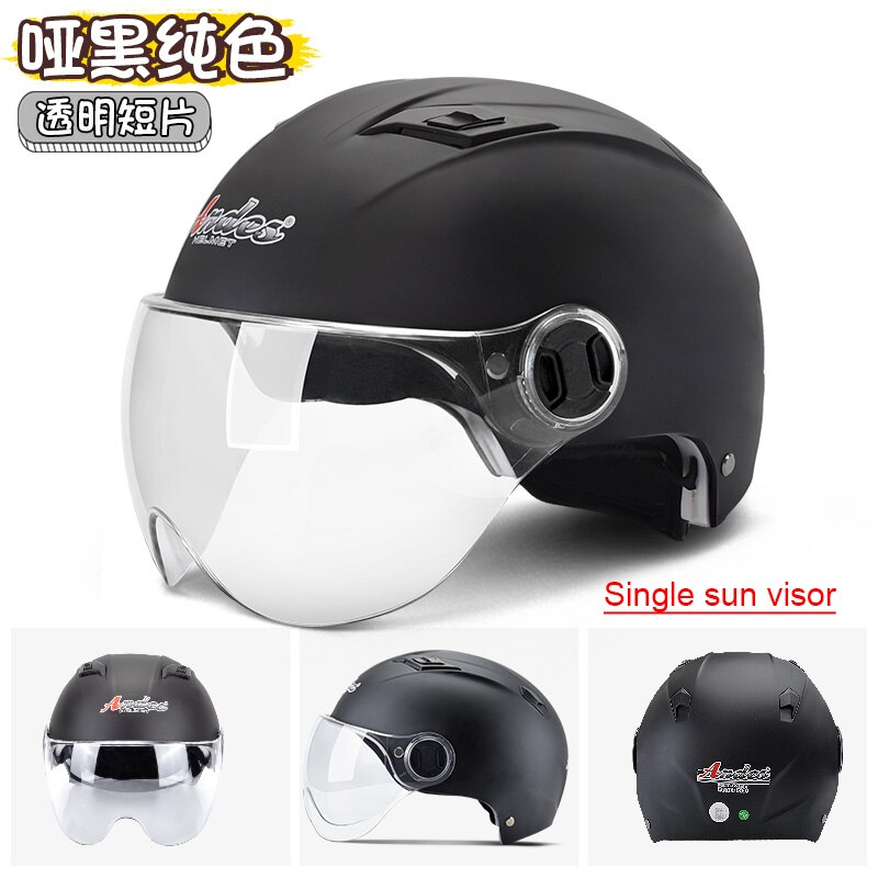 ANDES Helmet Electric Motorcycle Summer Seasons Gray Men Lady Half Helm Locomotive Cute Summer Full Helmet Light: 12