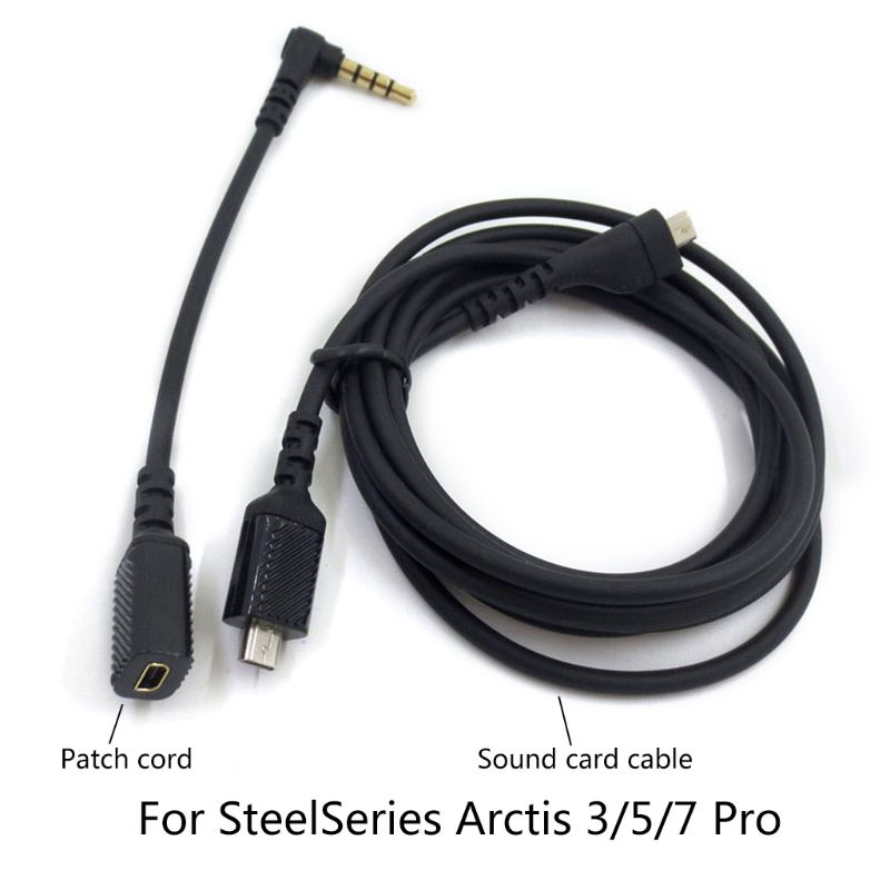 Replacement Sound Card Audio- Cables for steel-Series Arctis 3/5/7 Pro Headphone R2JF