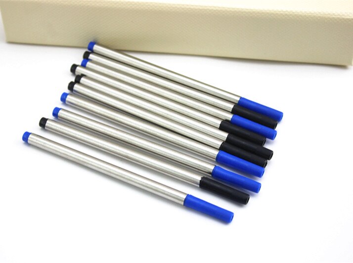 10 Pcs/Lot blue/black roller ball Pen Refills for any roller ball pen stationery office writing ink refill accessories MB09: black  ANG blue