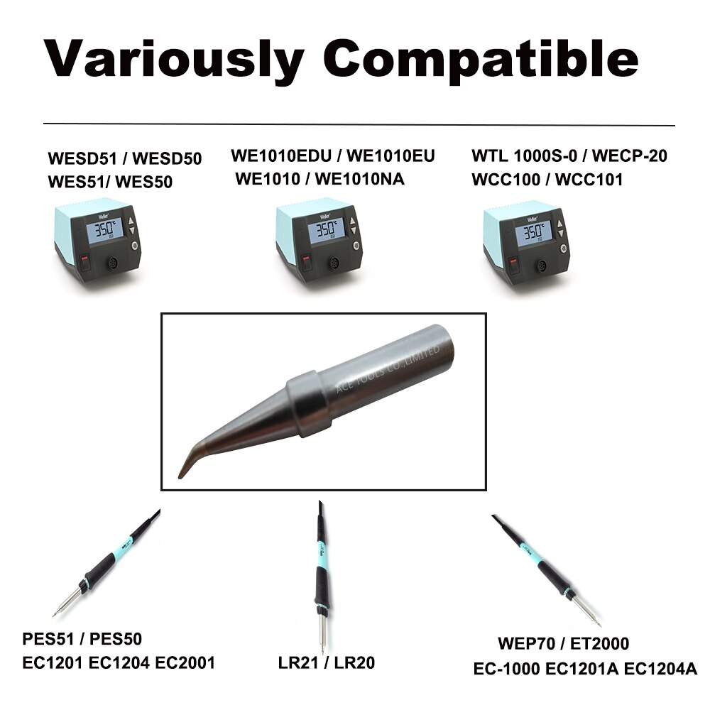 Solderen Tip Etx Bent Conische 0.6Mm Fit Weller WES51 WES50 WESD51 WE1010NA WE1010EU PES51 PES50 LR21 LR20 Ijzer Lassen bit