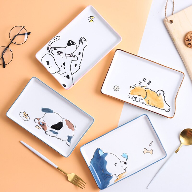 1Pcs Nordic Picknick Plaat Husky Hond Dier Diner Plaat Diner Plaat Milieuvriendelijke Picknick Kinderen Servies Keuken Benodigdheden