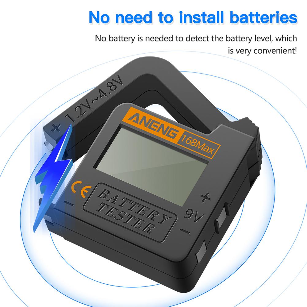 Battery Tester Voltmeter Digital Accurate Battery Voltage Tester with LCD Display 1.2V-4.8V(9V)