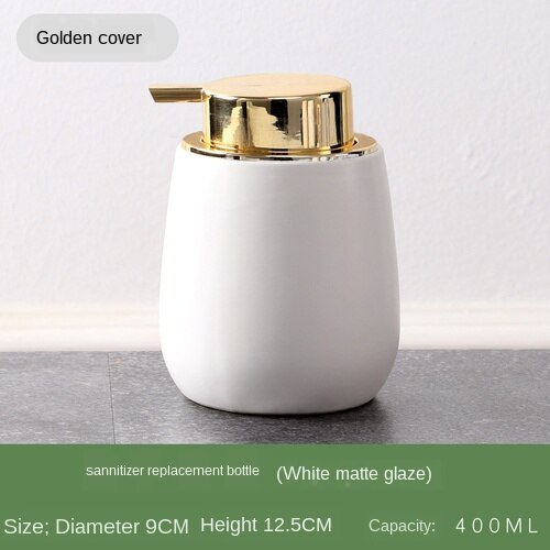 Ceramic Liquid Soap Dispenser Bottle Shower Gel Dispensers Portable Liquid Soap Bottle Lotion Dispensing Bathroom Accessories: C