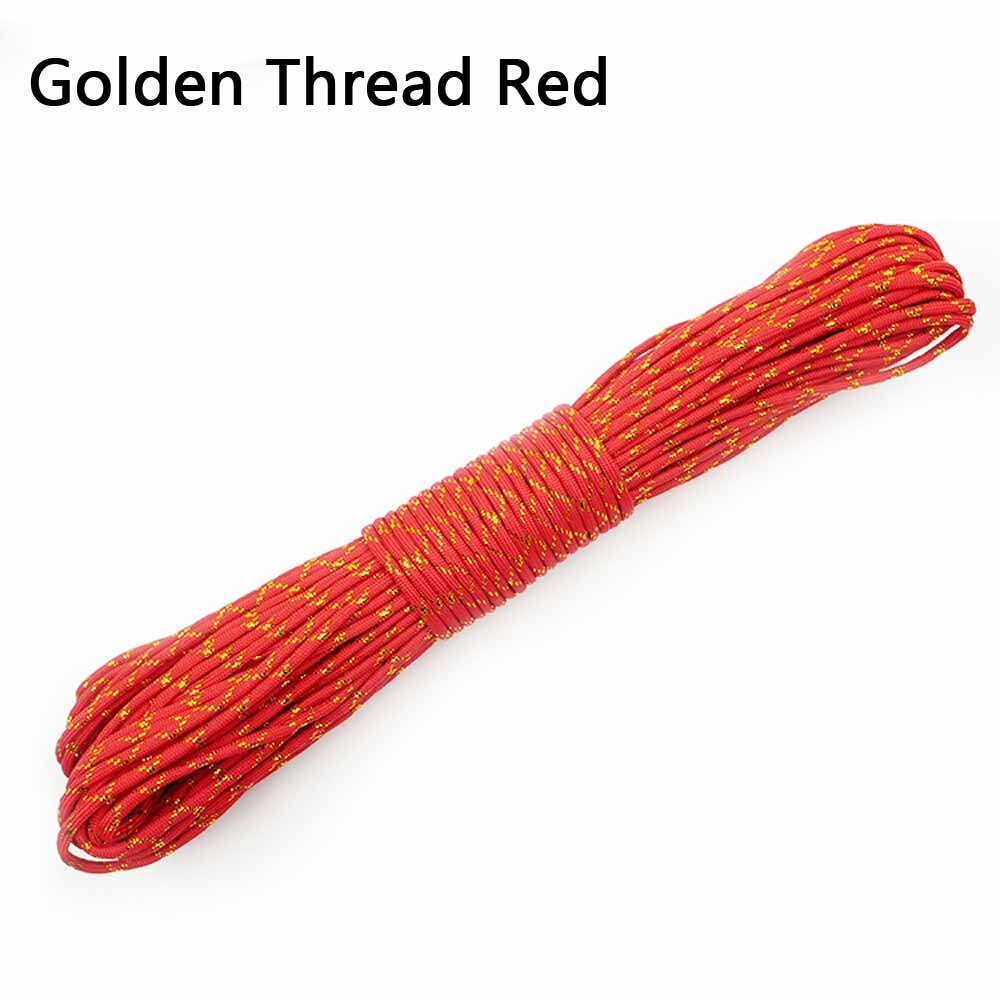 1pcs Christmas Series 550 Paracord Parachute Cord Lanyard Mil Spec Type III 7 Strand Core 100 FT Christmas: Golden Thread Red