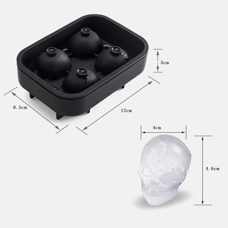 Cube Ice Soccer Maker Ice Tray 3D Skull Silicone Mold DIY Ice Cube Maker Mold Kitchen Homemade Popsicle Ice Cube Silicone Mold