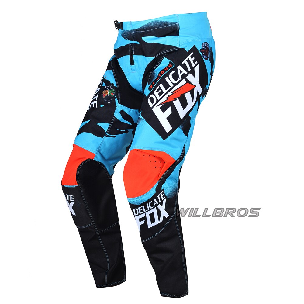Delicate Fox 180 Vicious Pants Motocross Racing MX MTB BMX Downhill Bike Cycling Motor Moto Cross Trousers Unisex Mens: Blue / XL(36)