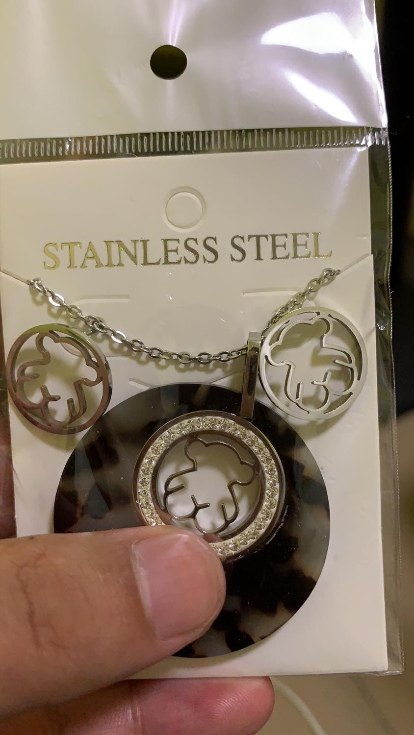 Bjørn smykker sett rustfritt stål gull kvinner halskjeder øredobber sett kvinnelige collier