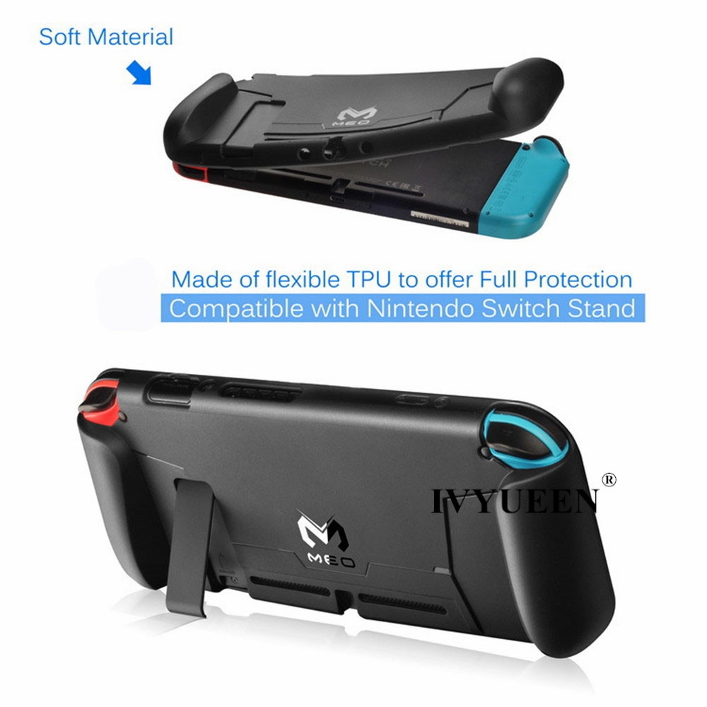 Funda con empuñaduras protectoras de TPU para consola de interruptores de lvyueen para controlador de interruptores 4 juegos de absorción de golpes