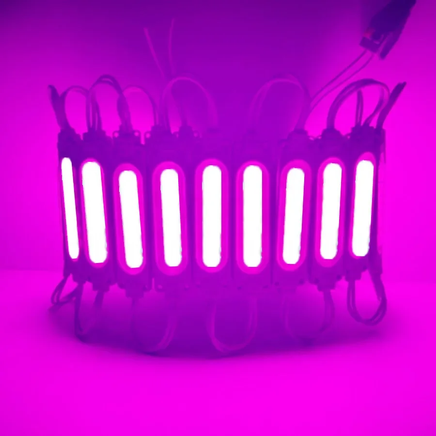 12V Multicolour RGB Highlight with Lens Led Module Waterproof IP65 Foldable COB Light Strip Backlight Shop Banner Car Decoration: Pink