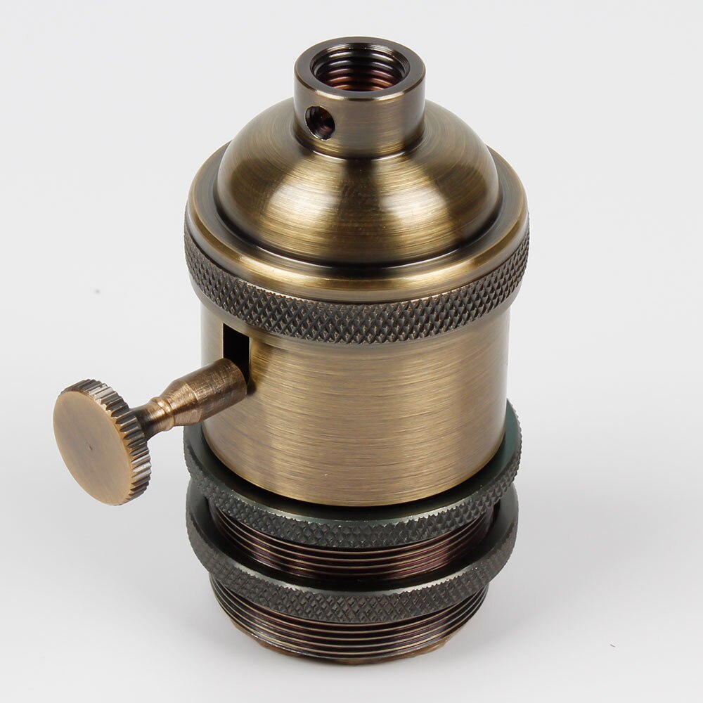 Lampesokkel  e27 industriell lampeholder skrue pæresokkel aluminium retro pendel armaturer luster lampeholdere armatur årgang diy: Grønn bronse / 5 stk