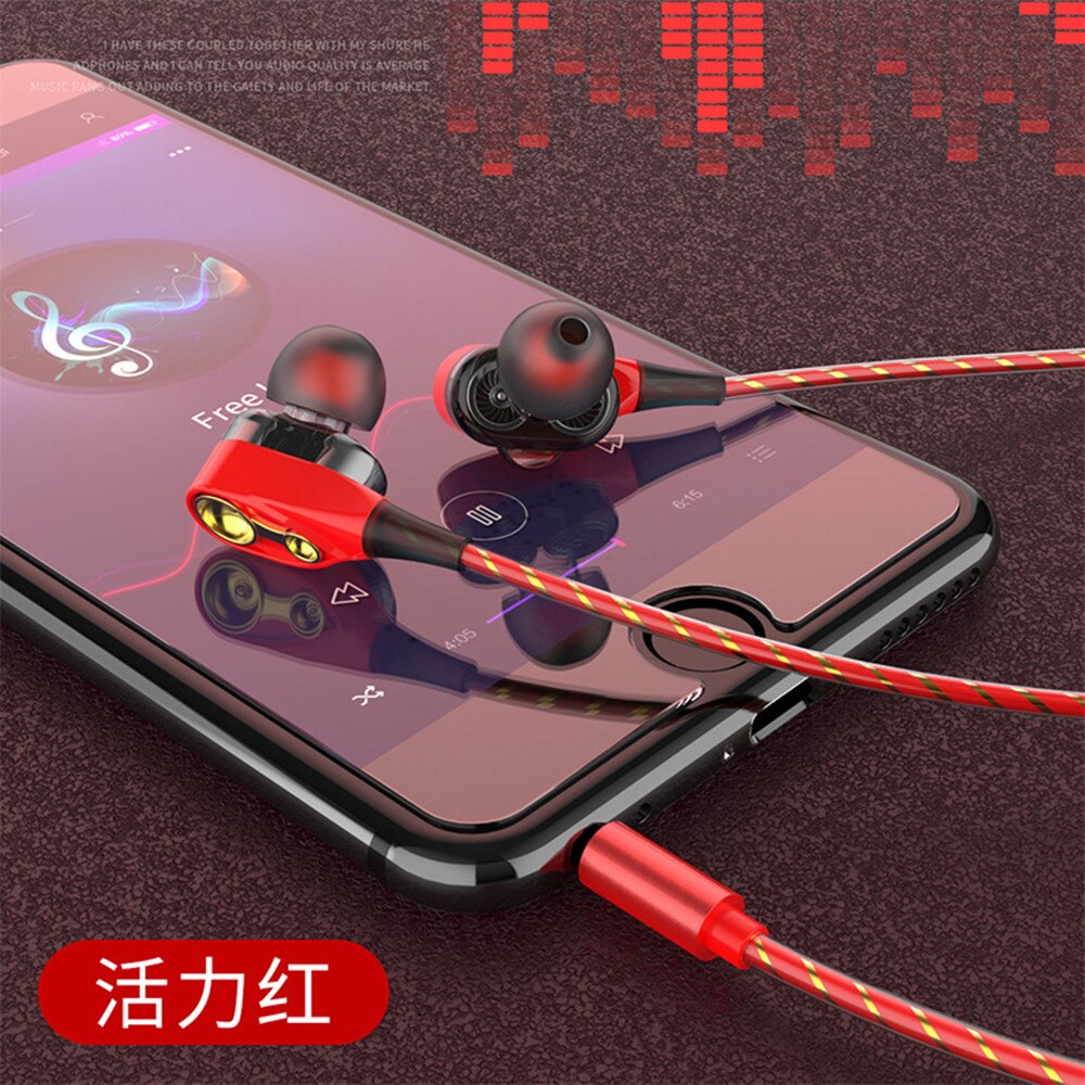 Dual Drive Stereo earphone In-ear Headset Earbuds Bass Earphones For iPhone huawei Xiaomi 3.5mm earphones With Mic