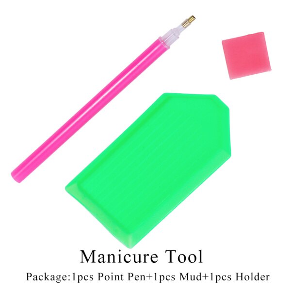 1440 stk ab hvide negle rhinestones sat flad tilbage negle strass krystal sten 3d nail art dekoration tilbehør værktøj  la880: 1 sæt mud penholder
