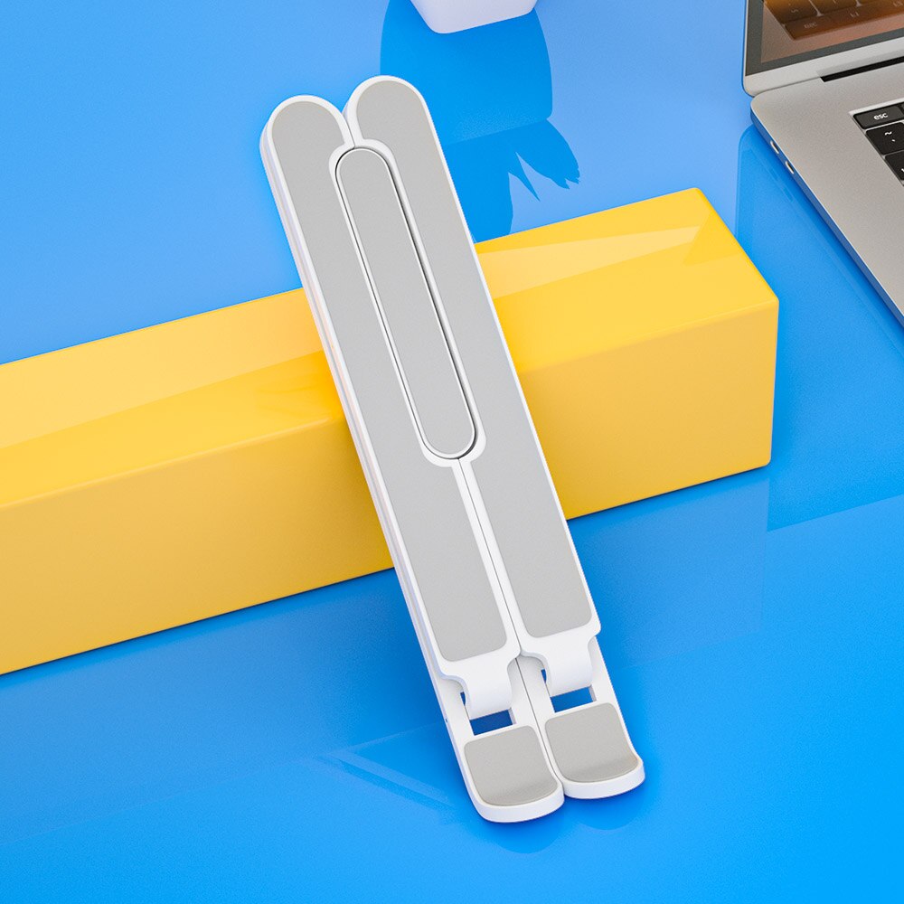 Adjustable Laptop Stand Holder Portable Notebook Base Support Stand For Macbook PC Laptop Computer Stand Riser Cooling Bracket: White