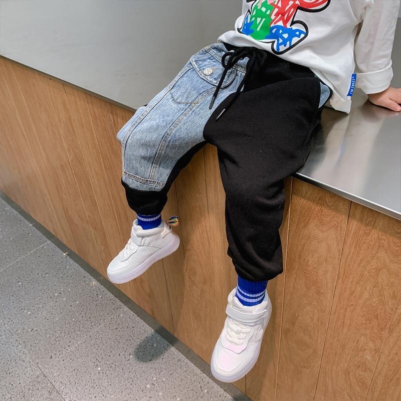 EACHIN Boys Pants Jeans Patchwork Trend Sport Casual Pants Spring Autumn Teeage Children's Sweatpants Baby Kids Trousers