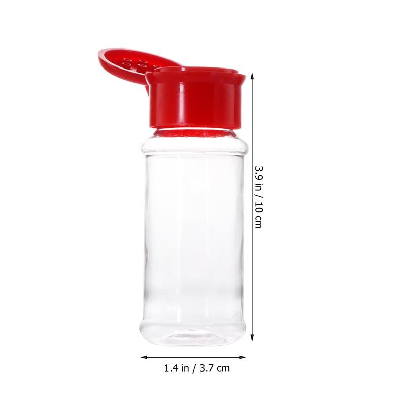 Recipiente de plástico para condimentos, bote de plástico para especias, sal, pimienta, tarro de condimento, botellas de condimento, contenedor de vinagrera (rojo), 12 Uds.