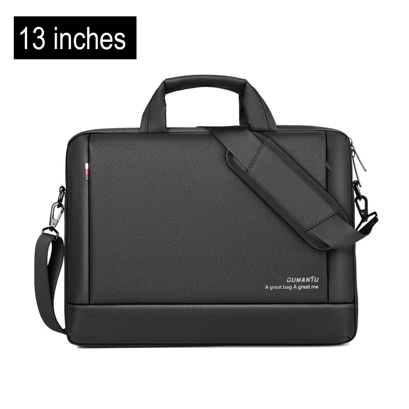 Unisex Oxford Aktentasche Laptop Taschen Business Büro Handtaschen Dokumente Lagerung Tasche Einfarbig Wasserdichte Reisetaschen XA755ZC: 13.3inch Black