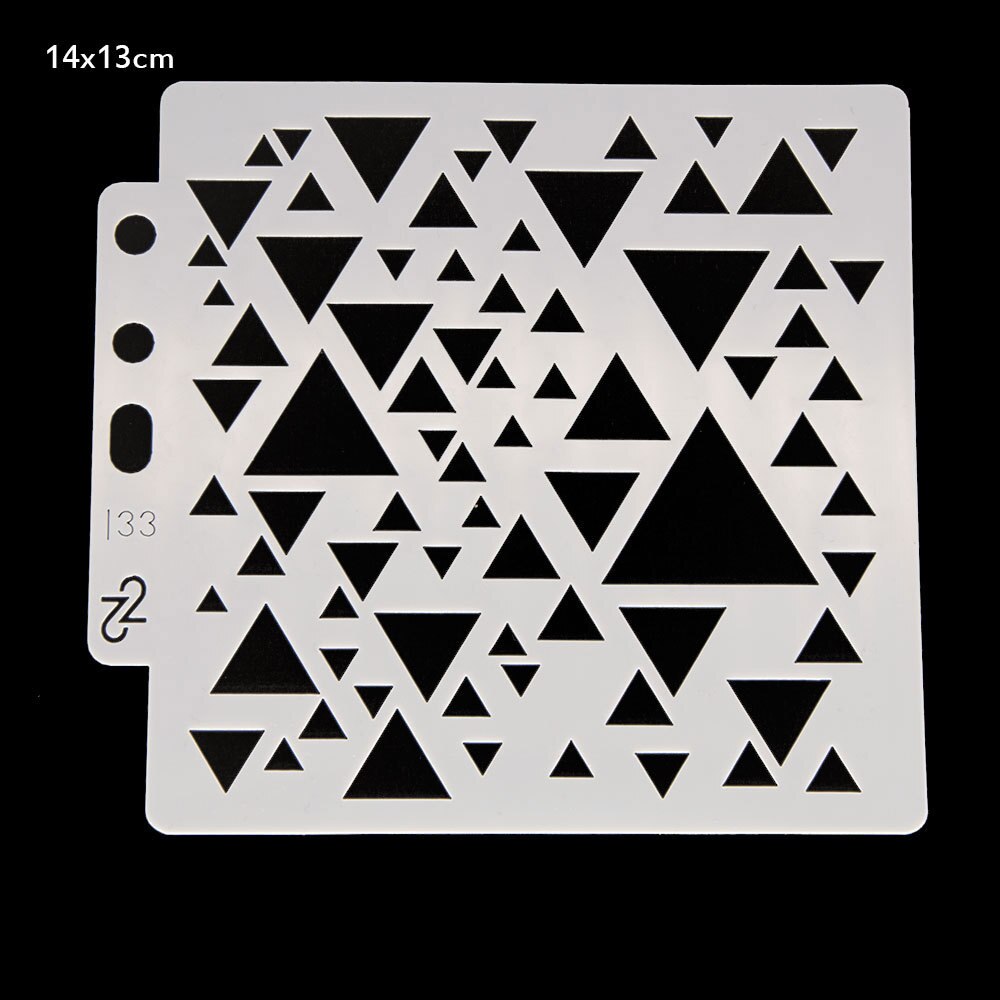 14.1cmx13cm Reusable Plastic Painting Templates Stencils Mold for Fabric, Scrapbook, Painting DIY Art Projects(Triangle) S133