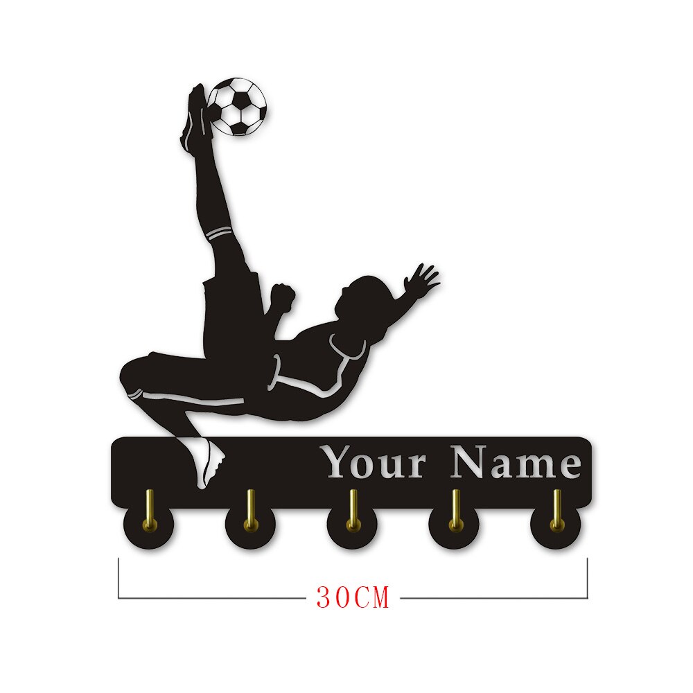 1Piece Football Soccer Player Coat Wall Hook Bicycle Overhead kick Custom Household Decor Hooks Multi-purpose Wall Hanger