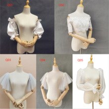 Detachable sleeve off shoulder tulle straps for wedding dress