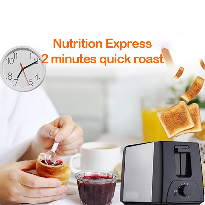 750W Electric Toaster Stainless Steel Automatic Bread Toasters Oven Baking Toaster Machine Home Kitchen Breakfast Sandwich Maker