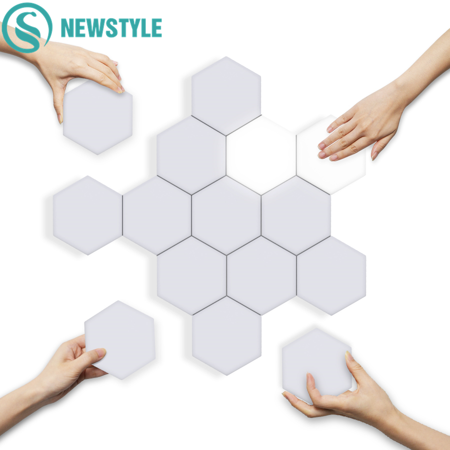 Bricolage lampe quantique LED lampe hexagonale sensible au toucher modulaire veilleuse magnétique hexagones décoration créative applique murale