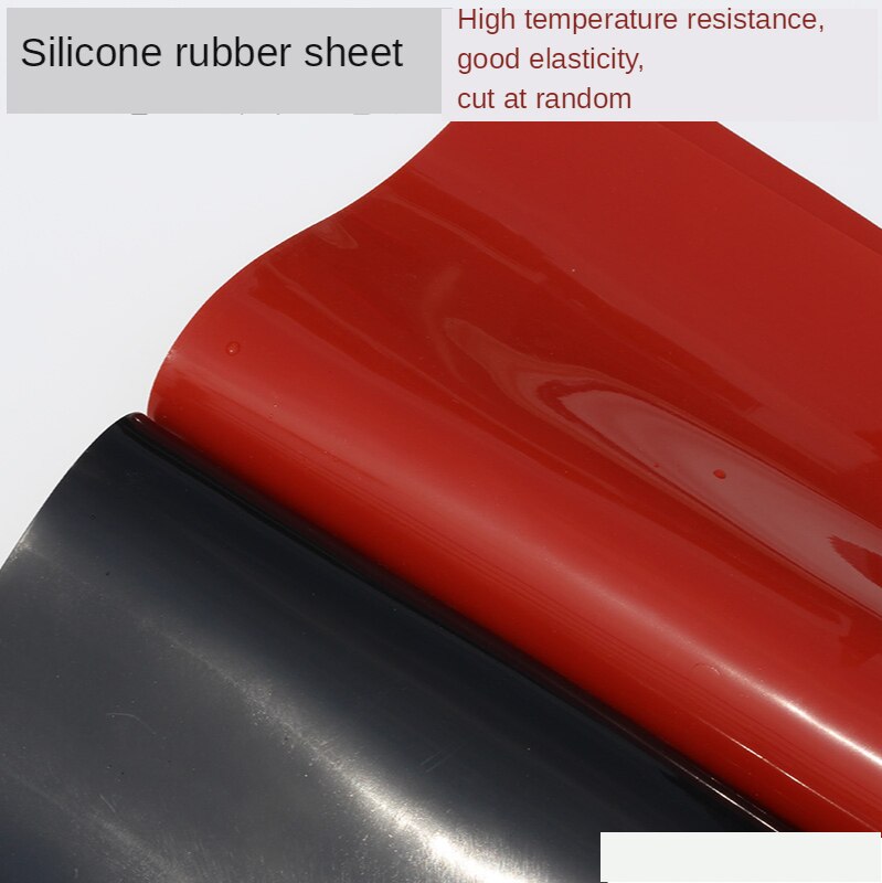 1.5mm/2mm/3mm rouge/noir feuille de caoutchouc de Silicone 500X500mm feuille de Silicone noir, caoutchouc mat, feuille de Silicone pour la résistance à la chaleur