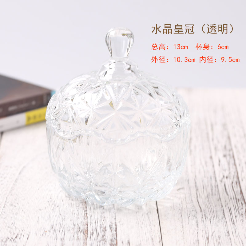 Crystal Glass Jar Tea Container Glass Cans Spice Jar Storage Jars Jewelry Storage: F