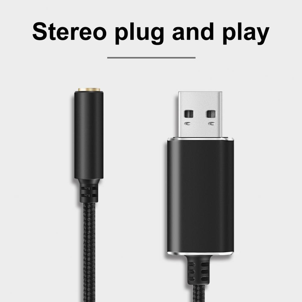 USB Adapter External Sound Card with 3.5mm Headphone and Microphone Jack for Windows/Mac/Linux/Pc/Laptops/PS4