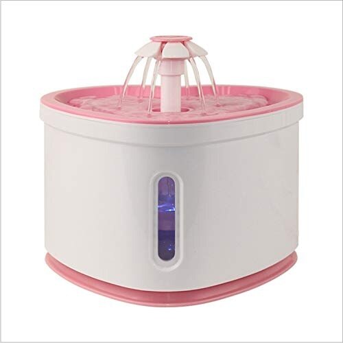 2.0l automatische kattenwaterfonteinen, grote waterdispenser voor katten, drinkbak met veer, automatische voerbak voor katten, drinkfilter: Roze / Amerikaanse stekker 120v wisselstroom