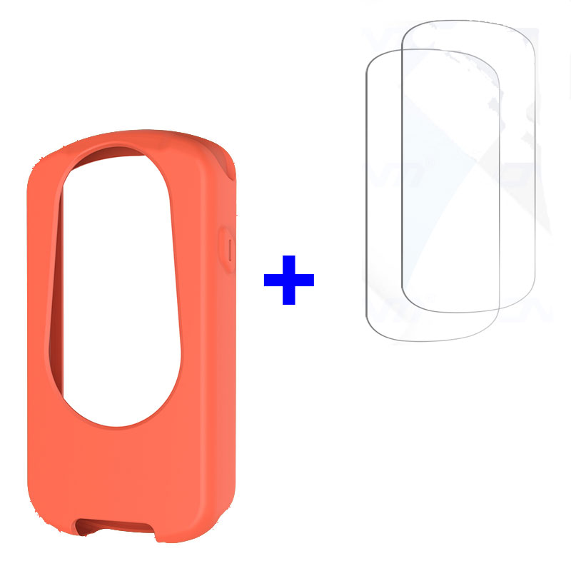 Funda protectora de silicona 2 en 1 para ordenador de bicicleta Garmin Edge 1030 + película de vidrio para Edge 1030 Plus: XS / Black Yellow