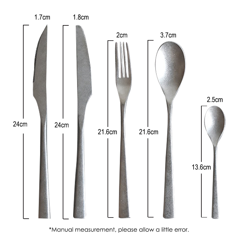 Steak messer und gabel Jahrgang alte edelstahl Westlichen geschirr Nachtisch löffel schneeflocke silber matt messer gabel löffel