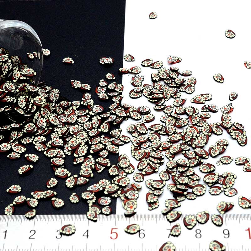 100 G/partij Polymeer Klei Kerst Santa Sprinkles Mooie Confetti Voor Ambachten Maken, Diy: 5mm  100g design2