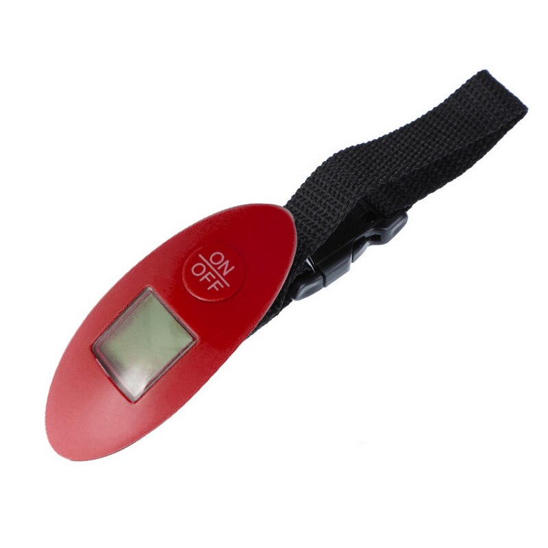 40kg/100g LCD Digital Travel Scale Electronic Luggage Scale Portable Suitcase Shopping Hanging Weight Scale with Strap: red