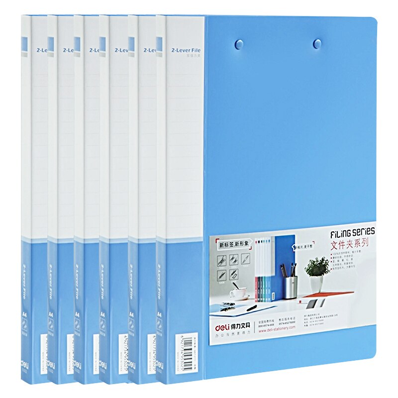 DELI 2 PCS Folder Organizer A4 Material Fichario Escolar For Document Holder Office Plastic Clip Paper File Folders Factory